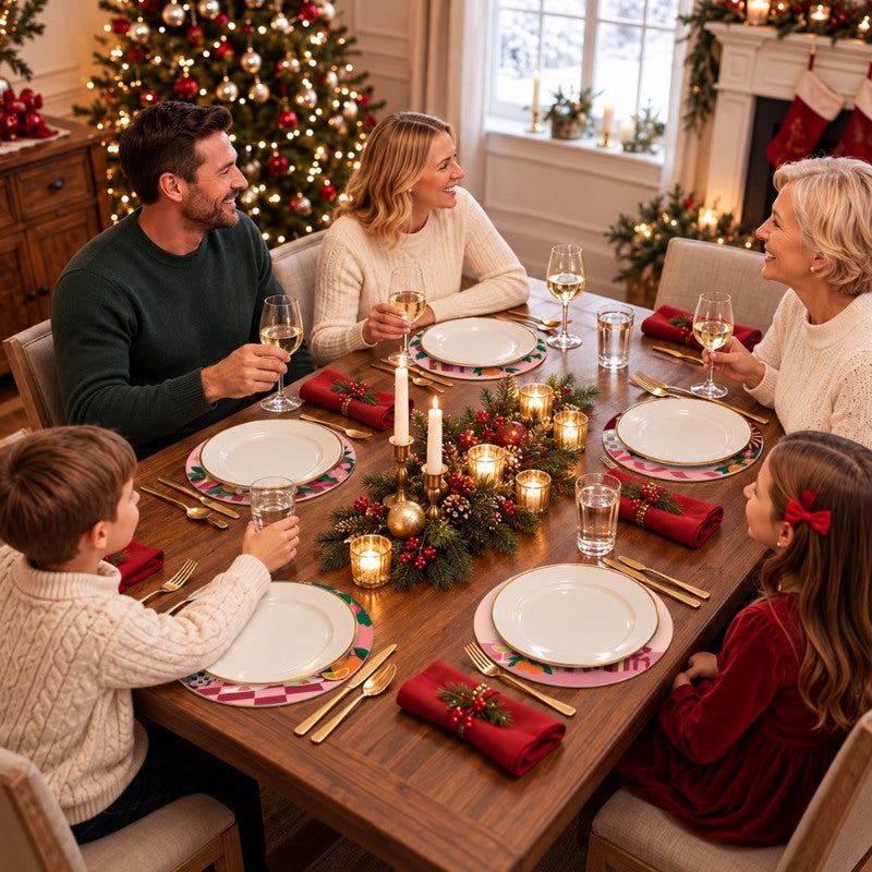 Malen nach Zahlen Tischset – Weihnachten in Rosa