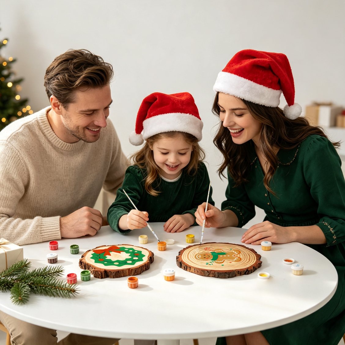 Malen nach Zahlen Baumscheibe - Lebkuchenmann