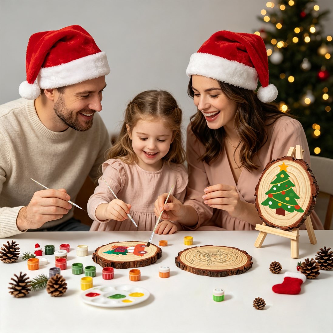 Malen nach Zahlen Baumscheibe - Weihnachtsbaum