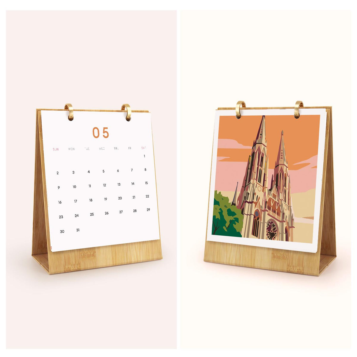 2027 Malen nach Zahlen Tischkalender | Vintage Reise Edition