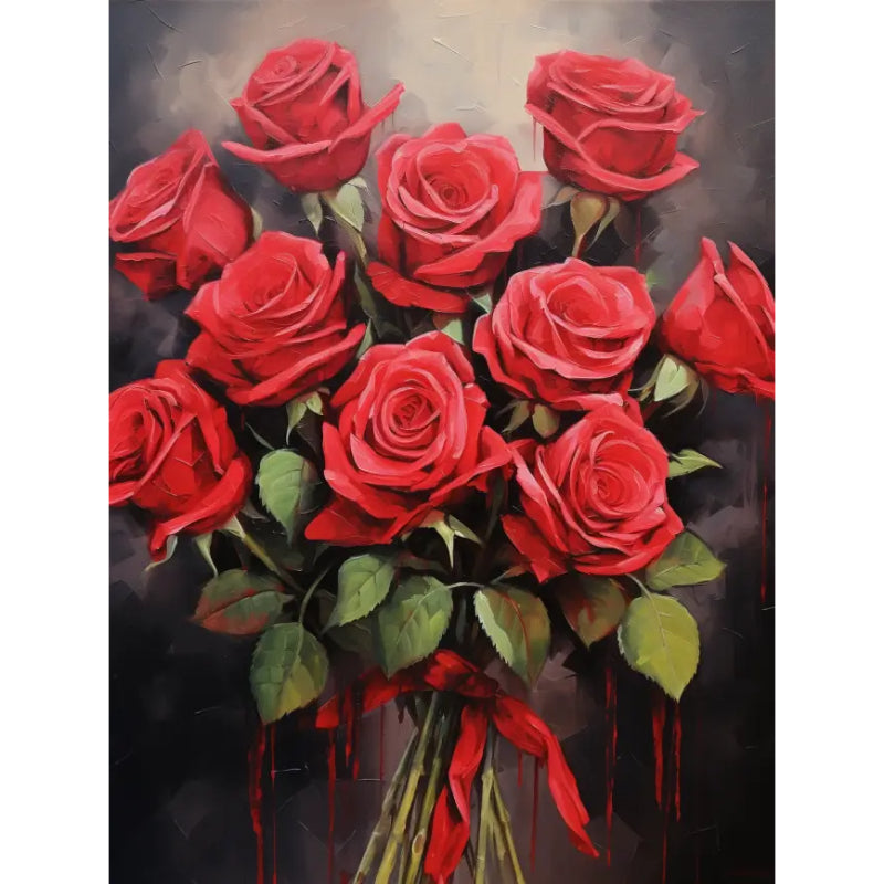 Malen nach Zahlen - Malen nach Zahlen - Roter Blumenstrauß
