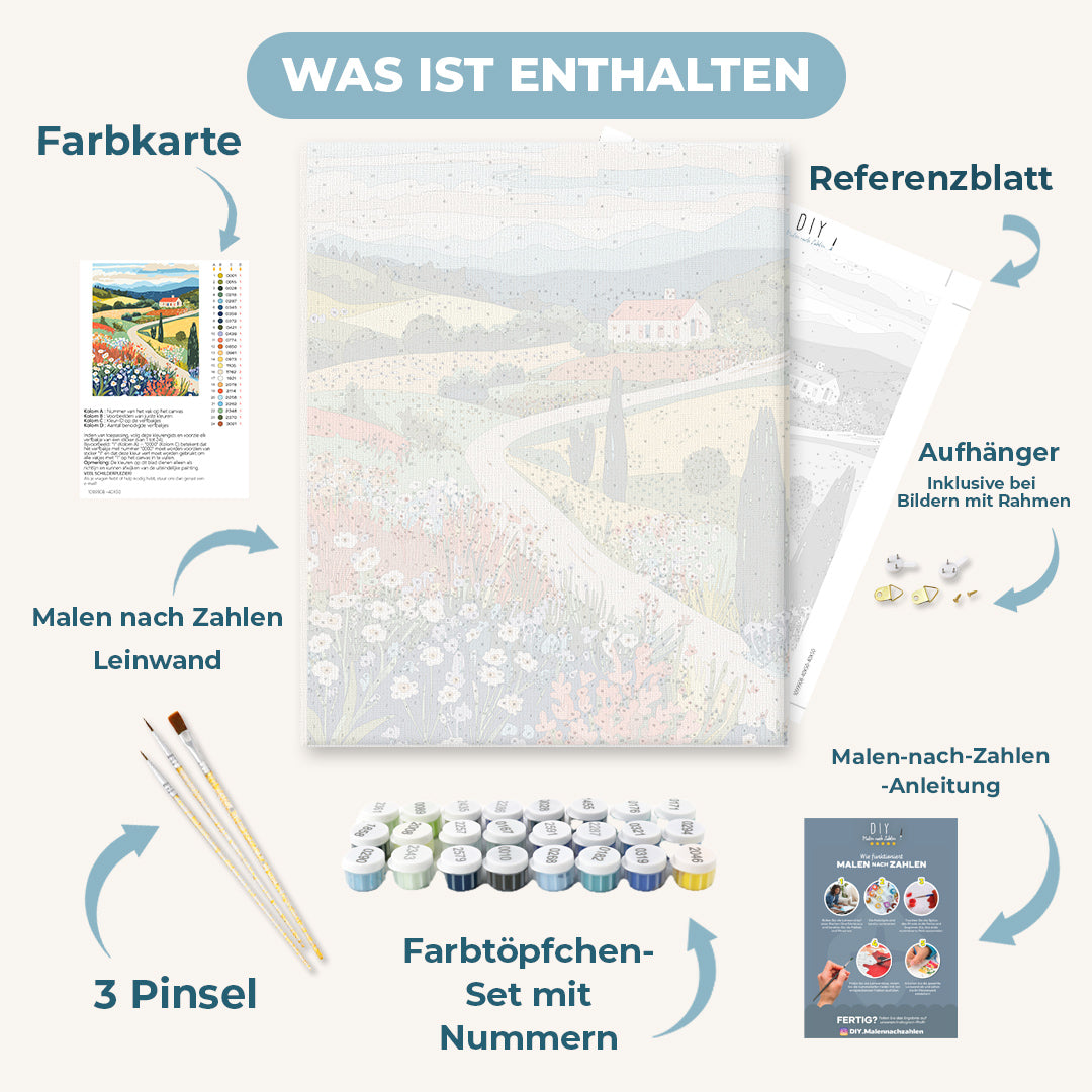 Malen nach Zahlen - Hügellandschaft