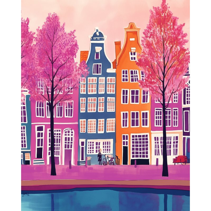 Malen nach Zahlen - Malen nach Zahlen - Farbenfrohes Amsterdam