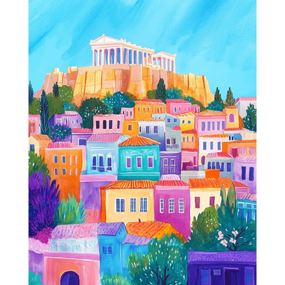 Malen nach Zahlen - Malen nach Zahlen - Farbenfrohes Athen