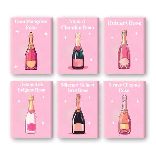 Malen nach Zahlen - Malen nach Zahlen – 6 Mini-Gemälde | Champagner Rosé-Set