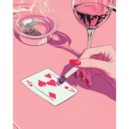 Malen nach Zahlen - Malen nach Zahlen - Rosa Pokertisch