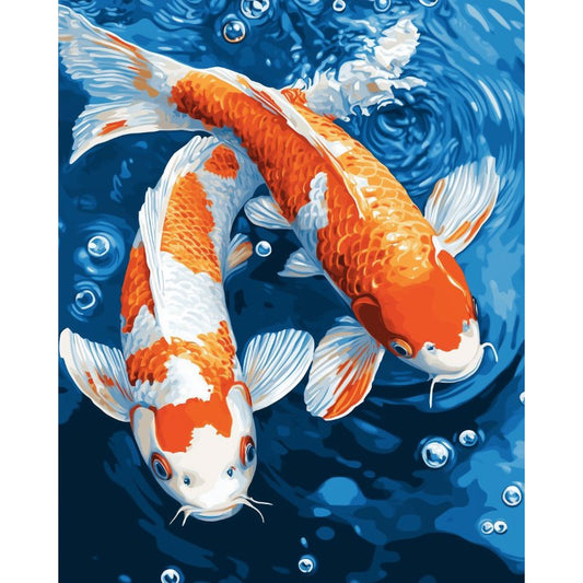 Malen nach Zahlen - Traditionelle Koi Fische-Malen nach zahlen
