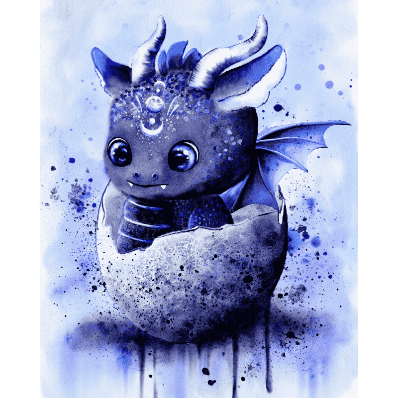 Malen nach Zahlen - Malen nach Zahlen - Monddrache Moony - by Tiny Tami