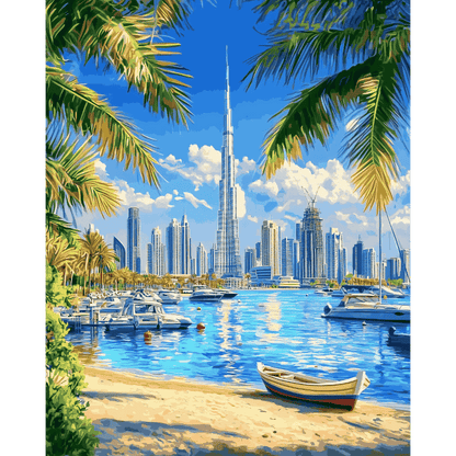 Malen nach Zahlen - Burj Khalifa Dubai-Malen nach zahlen