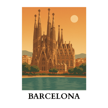 Malen nach Zahlen - Malen nach Zahlen - Reiseposter - Barcelona