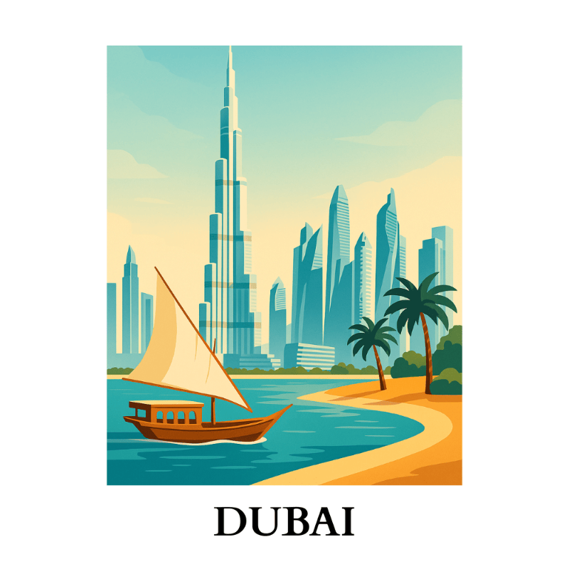 Malen nach Zahlen - Malen nach Zahlen - Reiseposter - Dubai