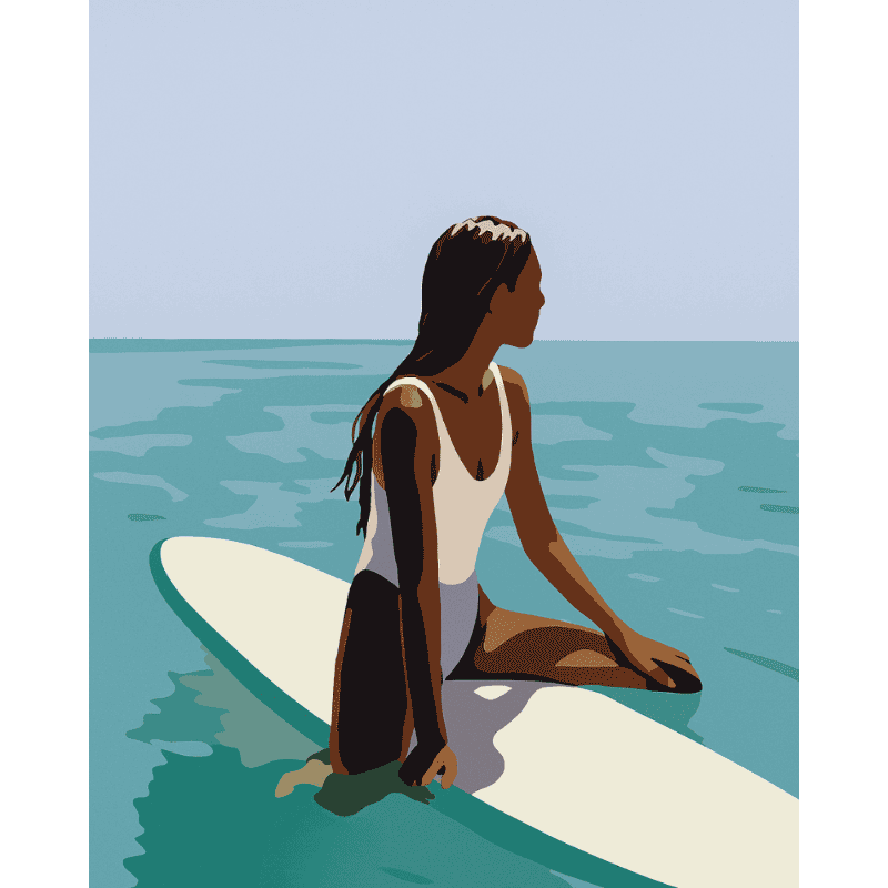 Malen nach Zahlen - Malen nach Zahlen - Dame auf dem Surfbrett