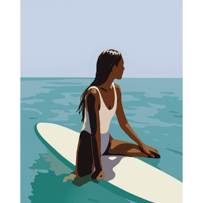 Malen nach Zahlen - Malen nach Zahlen - Dame auf dem Surfbrett
