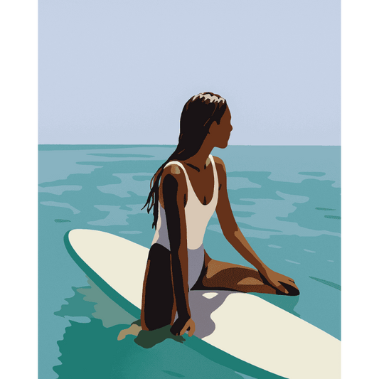 Malen nach Zahlen - Malen nach Zahlen - Dame auf dem Surfbrett
