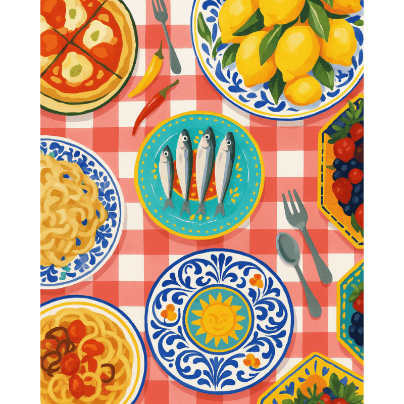Malen nach Zahlen - Malen nach Zahlen - Mediterranes Abendessen