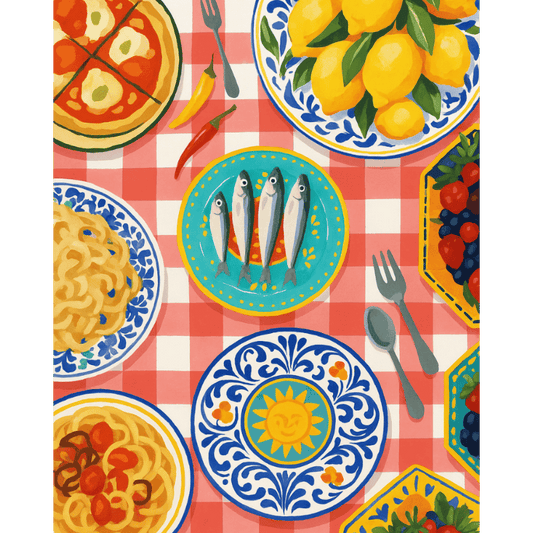Malen nach Zahlen - Malen nach Zahlen - Mediterranes Abendessen