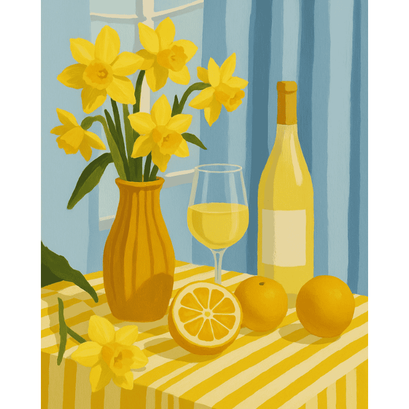 Malen nach Zahlen - Malen nach Zahlen - Lemons wine and flowers