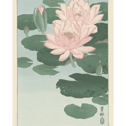 Malen nach Zahlen - Blühende Seerose - Ohara Koson-Malen nach zahlen