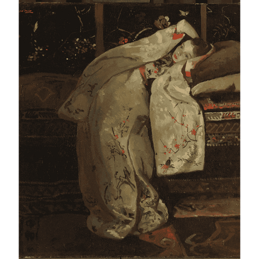 Malen nach Zahlen - Mädchen im weißen Kimono - George Hendrik Breitner-Malen nach zahlen