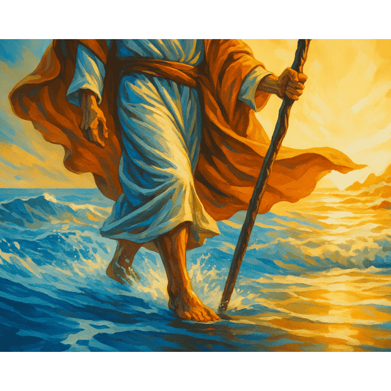 Malen nach Zahlen - Jesus auf dem Wasser-Malen nach zahlen