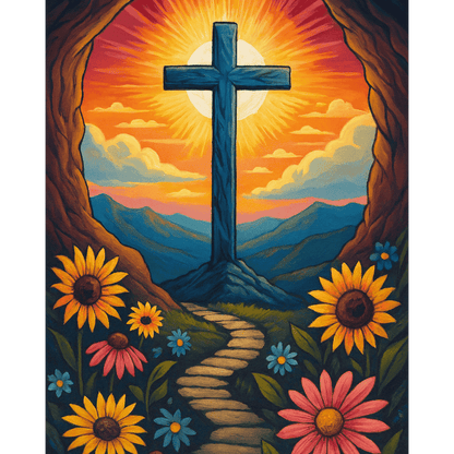 Malen nach Zahlen - Strahlendes Kreuz-Malen nach zahlen