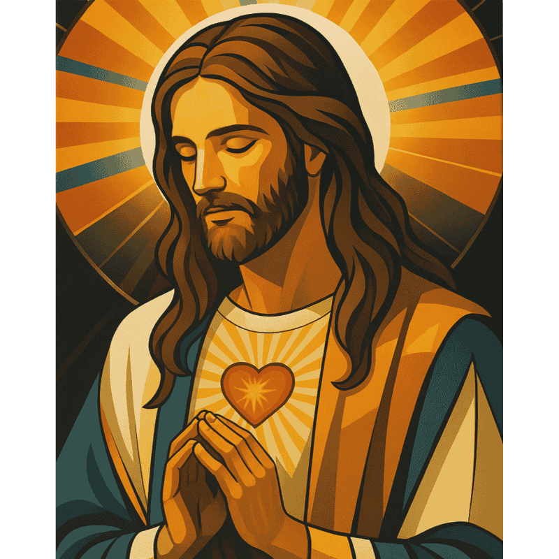 Malen nach Zahlen - Betender Jesus-Malen nach zahlen