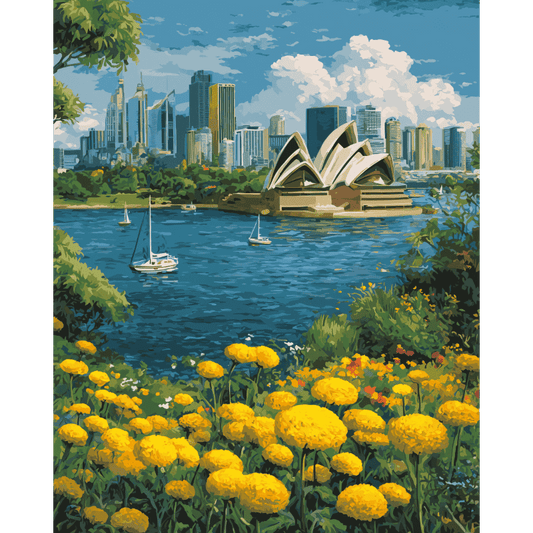 Malen nach Zahlen - Sydney Opera House-Malen nach zahlen