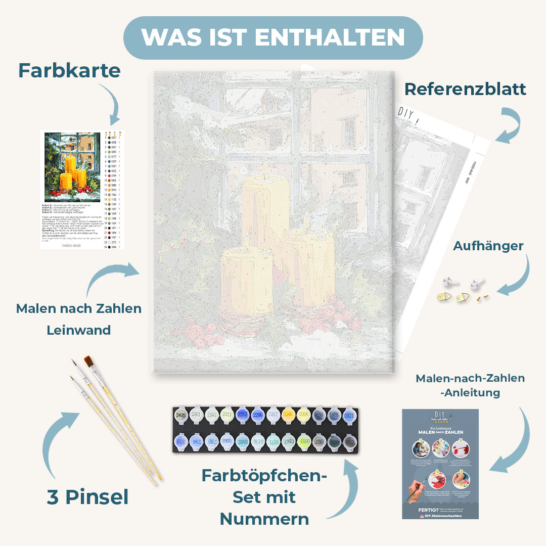 Malen nach Zahlen - Adventskerzen