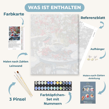 Malen nach Zahlen - Eine verschneite Terrasse