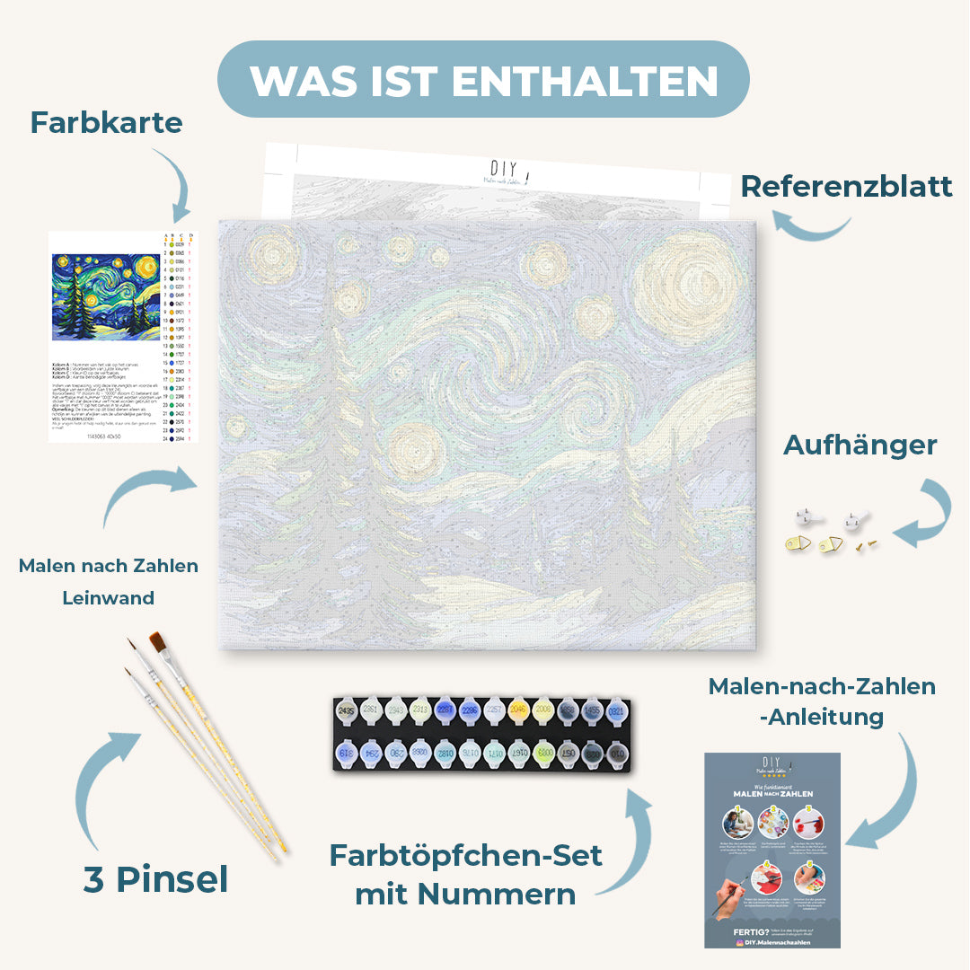 Malen nach Zahlen - Die sternenklare Weihnachtsnacht