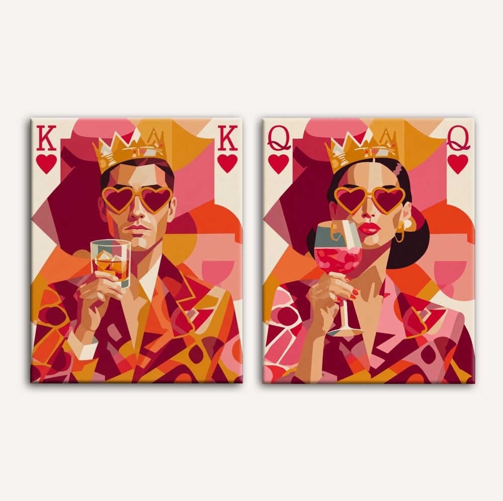 Valentins-Bundle – König & Königin-Malen nach zahlen