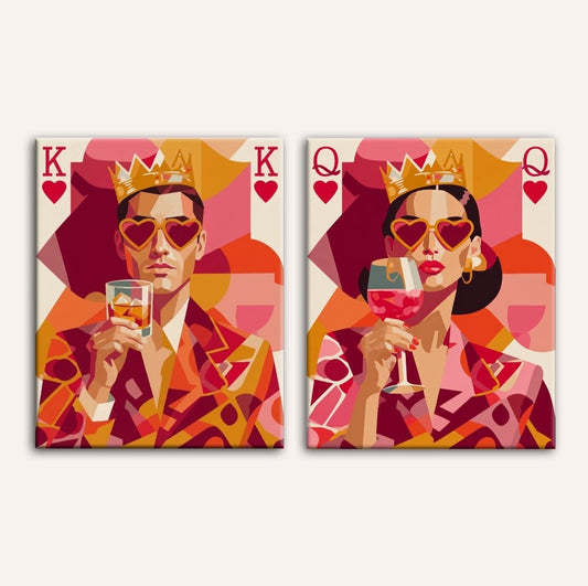Valentins-Bundle – König & Königin-Malen nach zahlen
