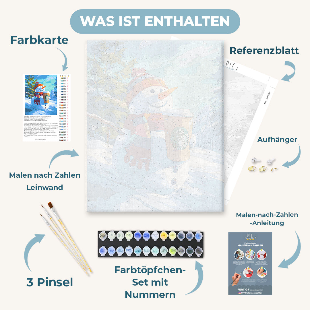 Malen nach Zahlen - Wintertag-Latte
