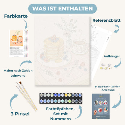 Malen nach Zahlen - Pfannkuchen mit Liebe