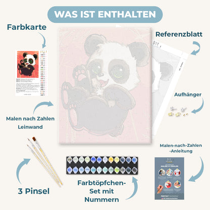 Malen nach Zahlen - Fröhlicher Riesenpanda - by Vink