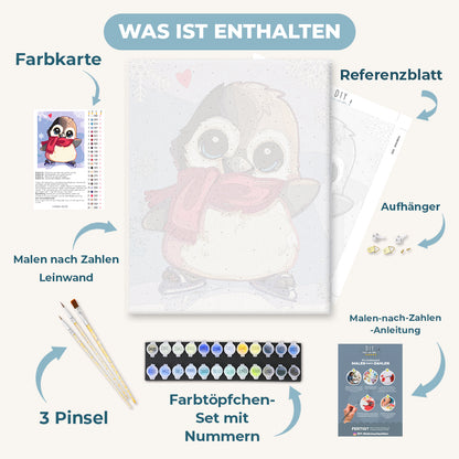 Malen nach Zahlen - Schlittschuhlaufender Pinguin - by Vink