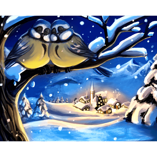 Malen nach Zahlen - Friedliche Winterzeit - by Vink-Malen nach zahlen