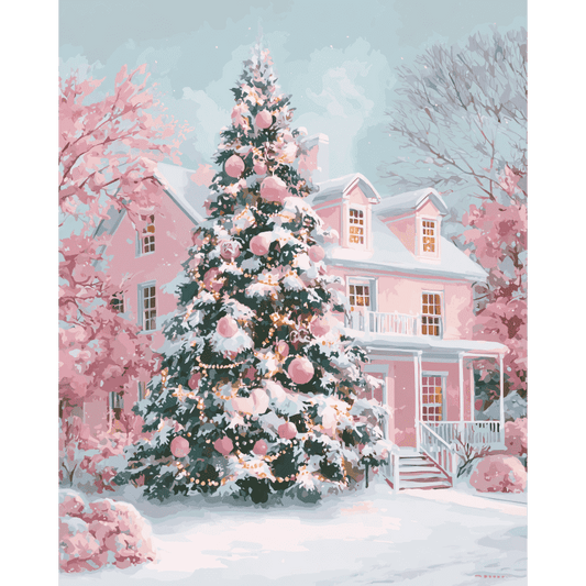 Malen nach Zahlen - Das Rosa Weihnachten-Malen nach zahlen