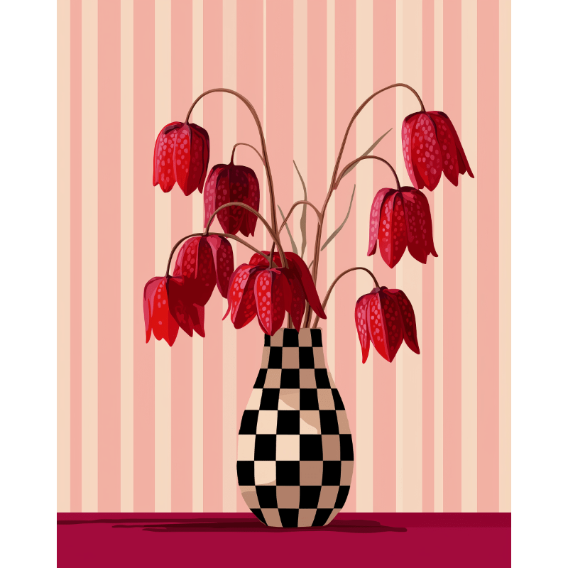 Malen nach Zahlen - Minimalistische Blumen-Malen nach zahlen