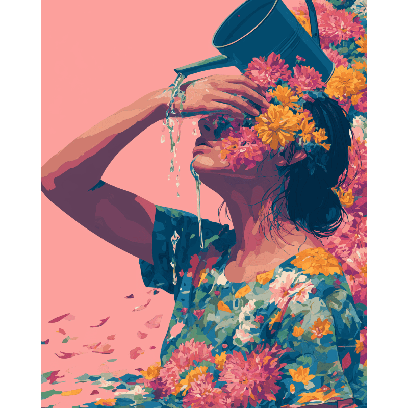 Malen nach Zahlen - Blüte von innen-Malen nach zahlen