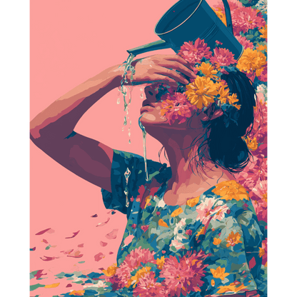 Malen nach Zahlen - Blüte von innen-Malen nach zahlen