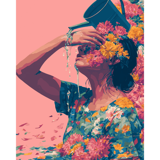 Malen nach Zahlen - Blüte von innen-Malen nach zahlen