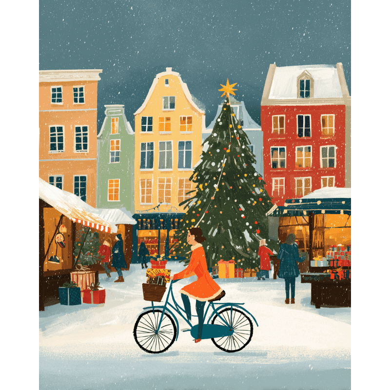 Malen nach Zahlen - Ein festlicher Weihnachtsmarkt-Malen nach zahlen