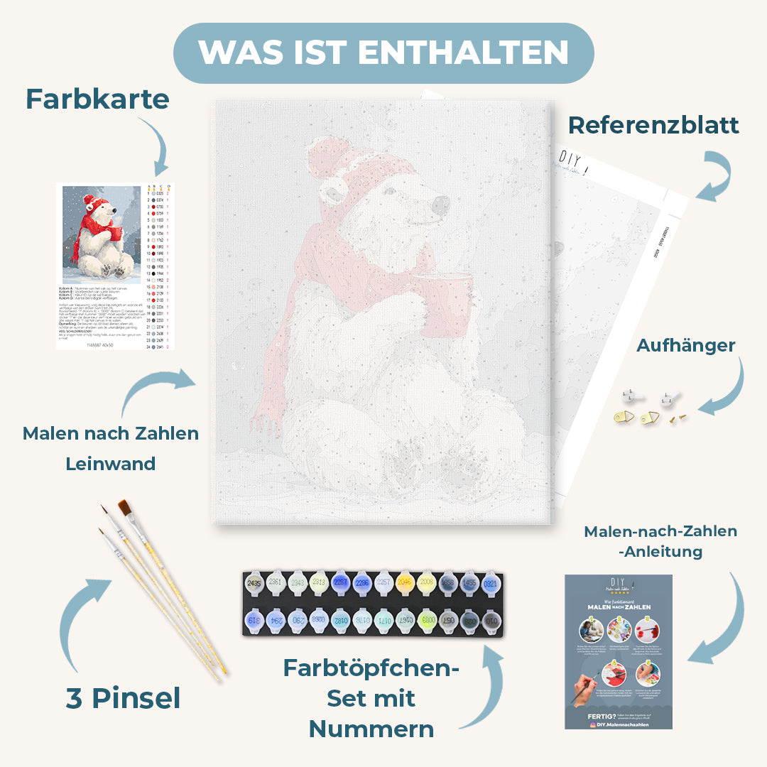 Malen nach Zahlen - Süßer Eisbär