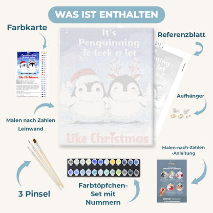 Malen nach Zahlen - Weihnachtspinguine – by Tiny Tami