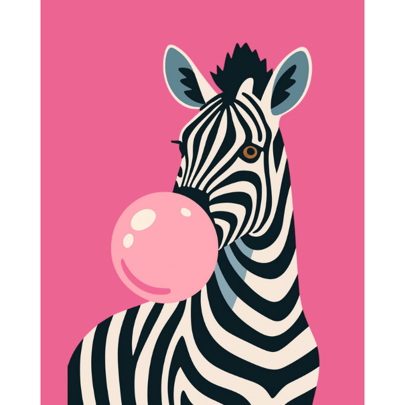Malen nach Zahlen - Kaugummi-Zebra-Malen nach zahlen