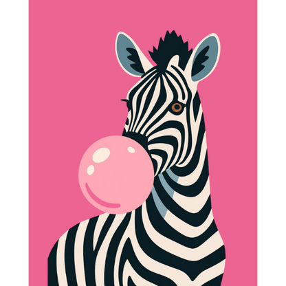 Malen nach Zahlen - Kaugummi-Zebra-Malen nach zahlen