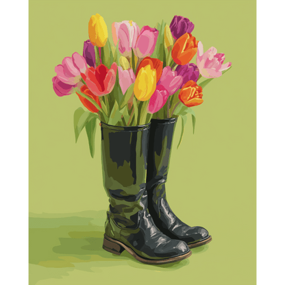 Malen nach Zahlen - Blumenschritte-Malen nach zahlen