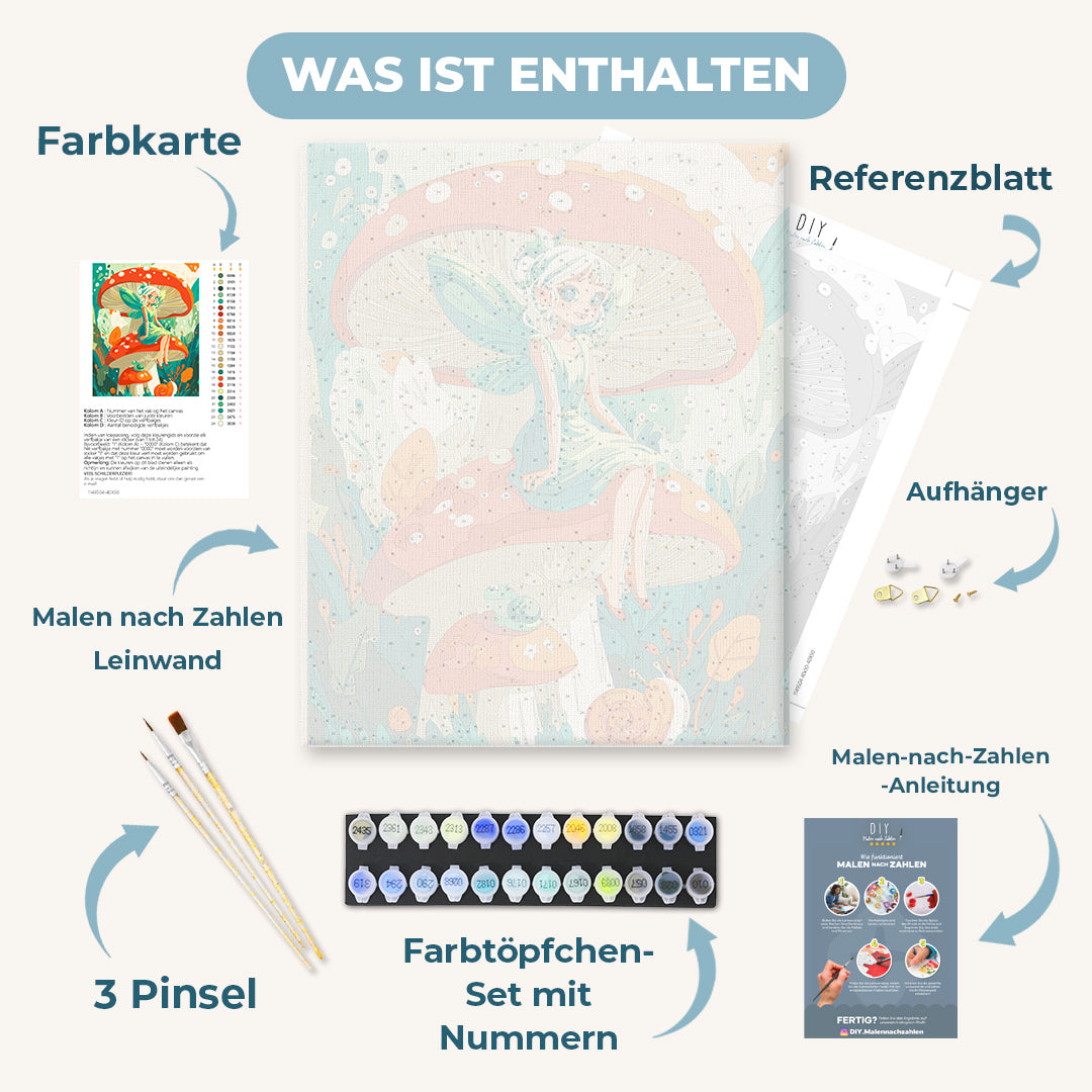 Malen nach Zahlen - Feen-Fliegenpilz