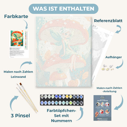 Malen nach Zahlen - Feen-Fliegenpilz